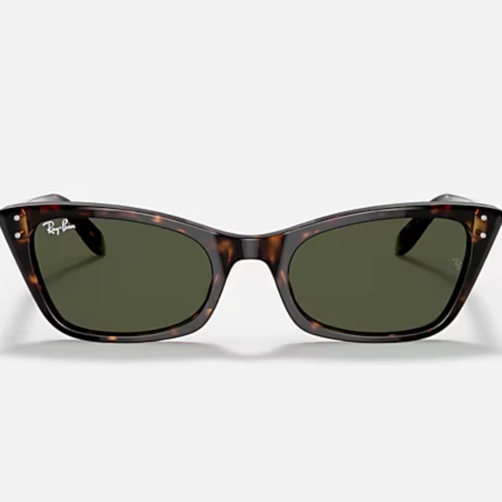 **RAY BAN** Lady Burbank sunglasses POLISHED HAVANA frame, Green Lens